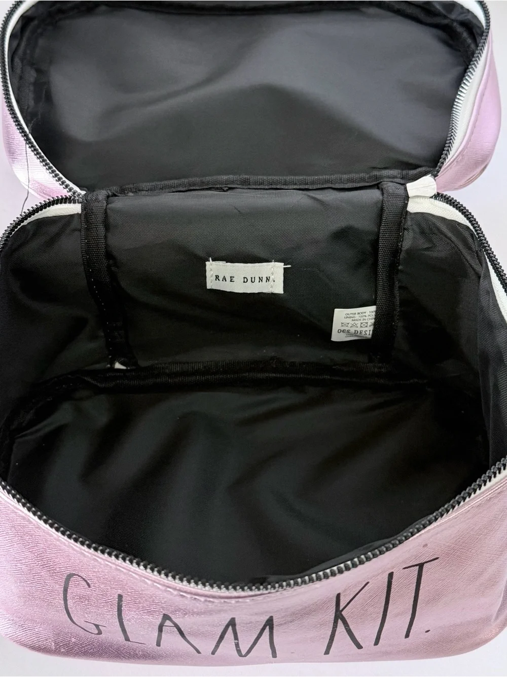 Rae Dunn Metallic Lavender 'GLAM KIT' Cosmetic Case
